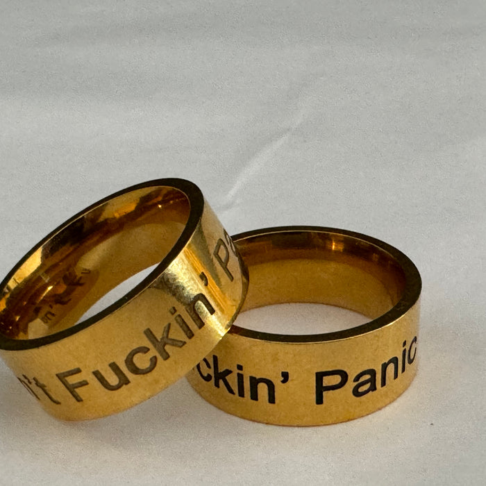 "Don't F*cking Panic" Gold Cigar Band