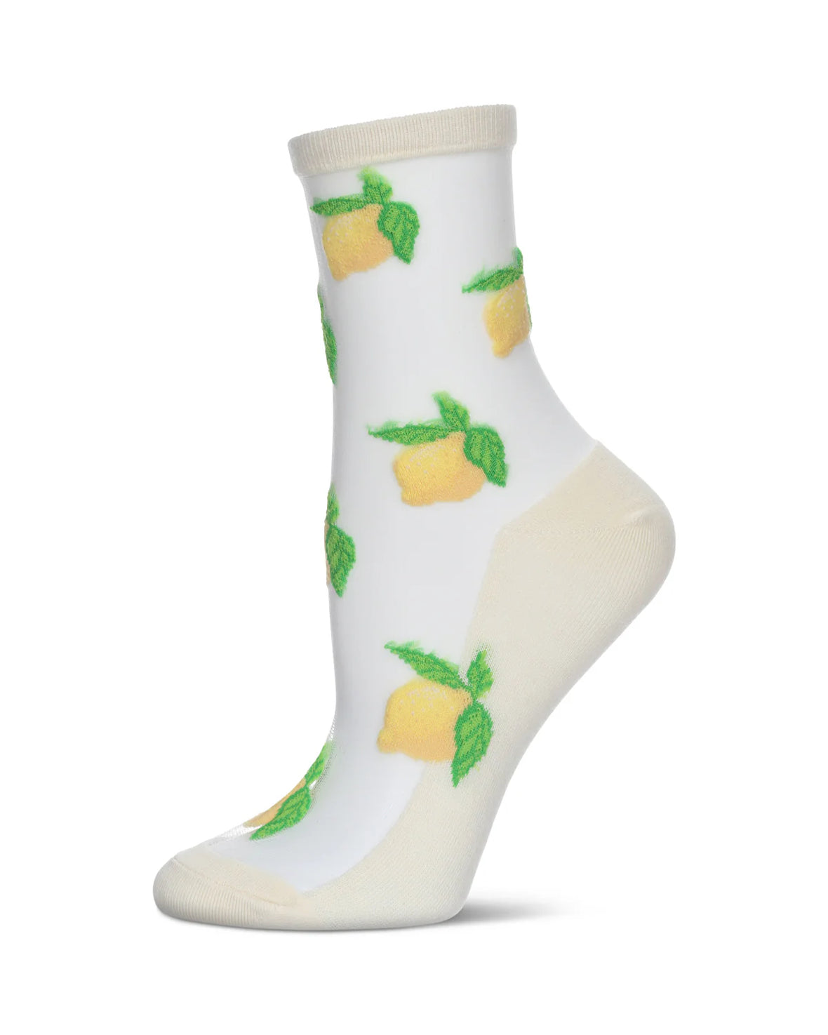 Lemon Sheer Cotton Crew Socks
